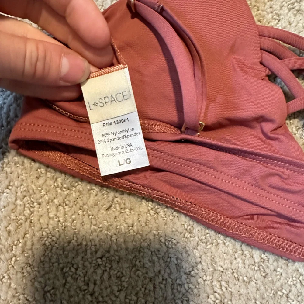 NWOT L*Space Jaime bikini top Primrose pink